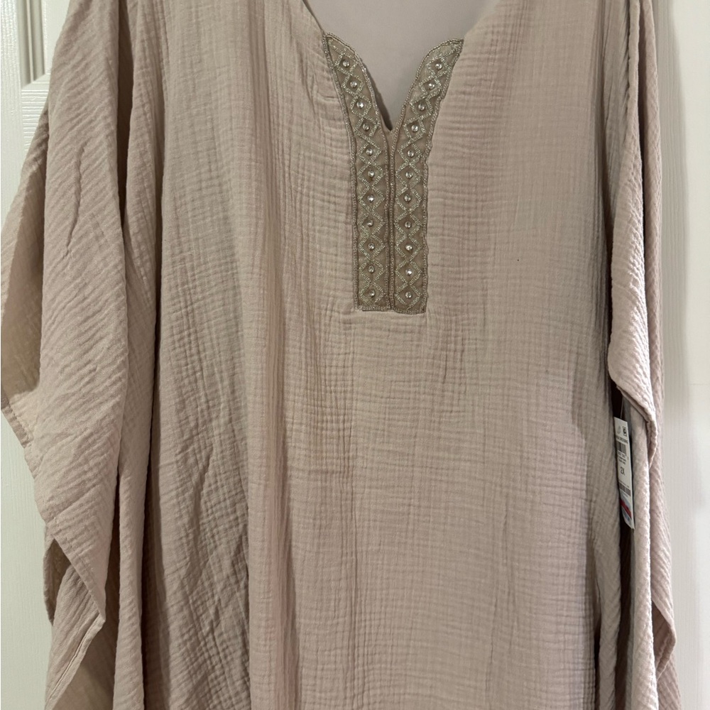 JM Collection Woven Dressing in Sand Color. Lined.